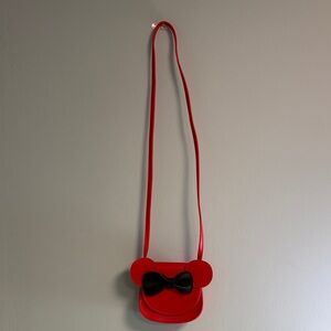 Disney Minnie Mouse Red with Black Bow Purse, Girls Crossbody Fashion Bag